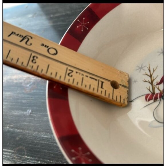 Set Of 4 Holiday Snowman Ceramic Dessert Bowls - Picture 5 of 5